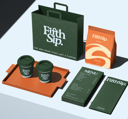 FifthSip Coffee Shop – Warm & Inviting Branding